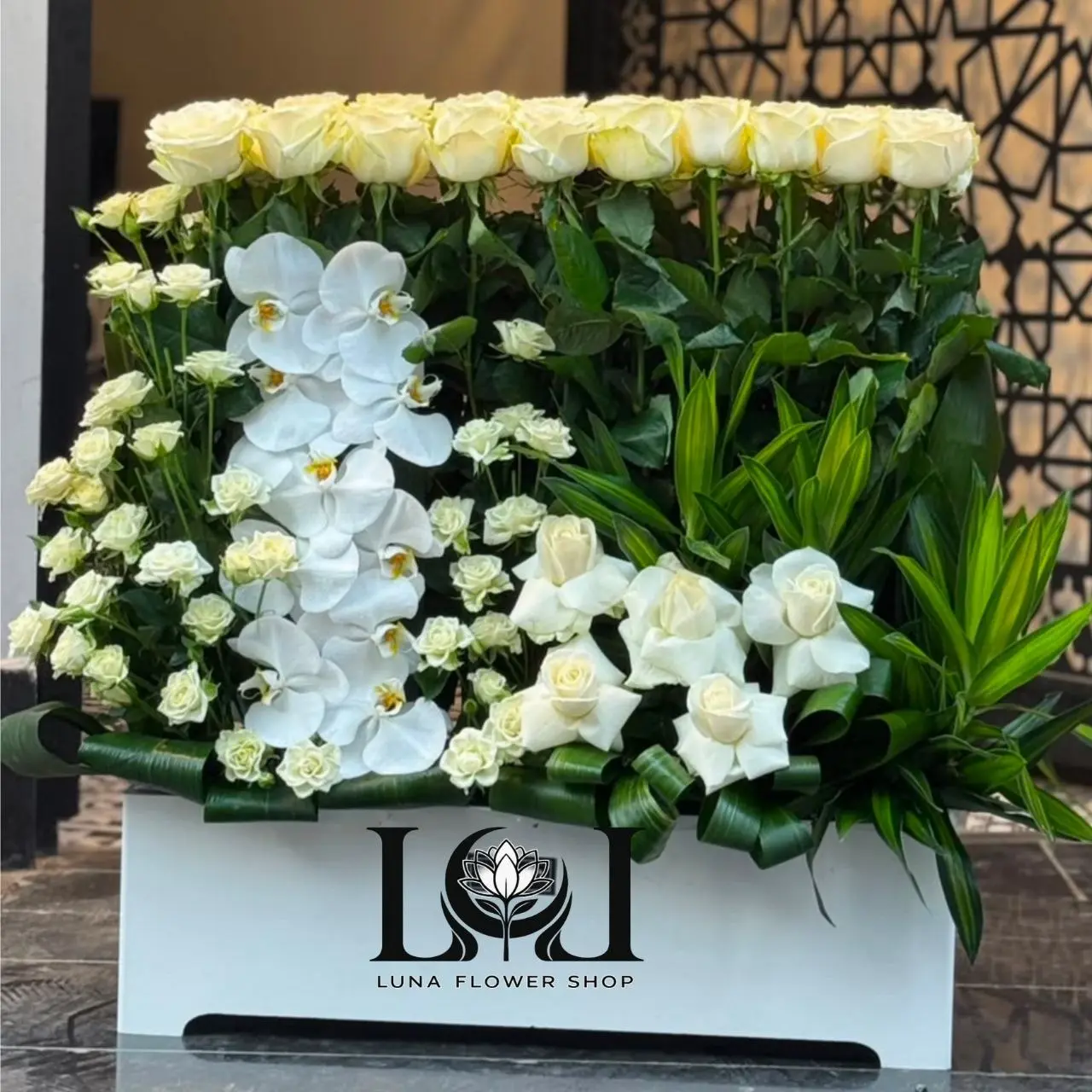 باکس گل طبیعی رز و ارکیده BL222