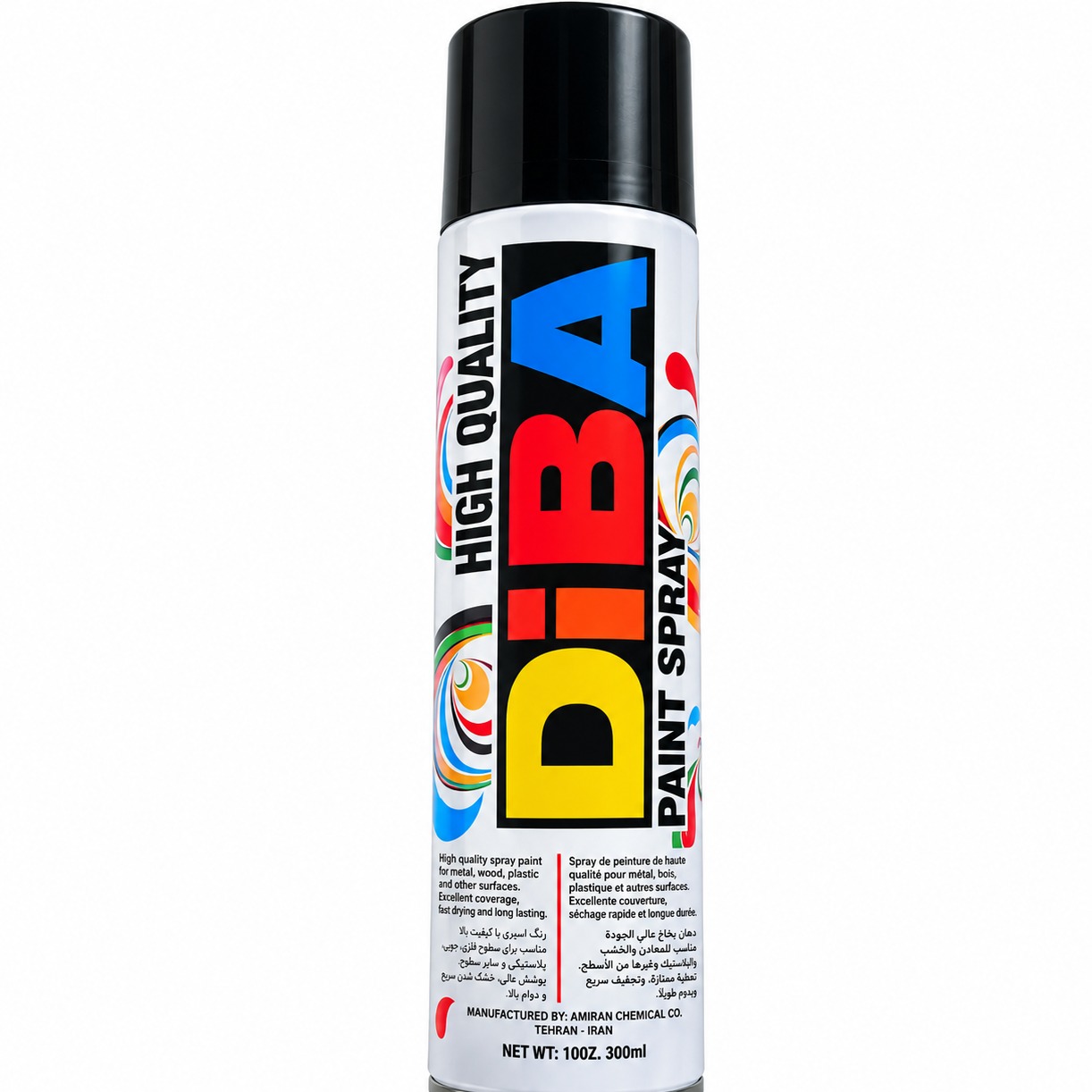 اسپری رنگ مشکی مات دیبا 300 ml