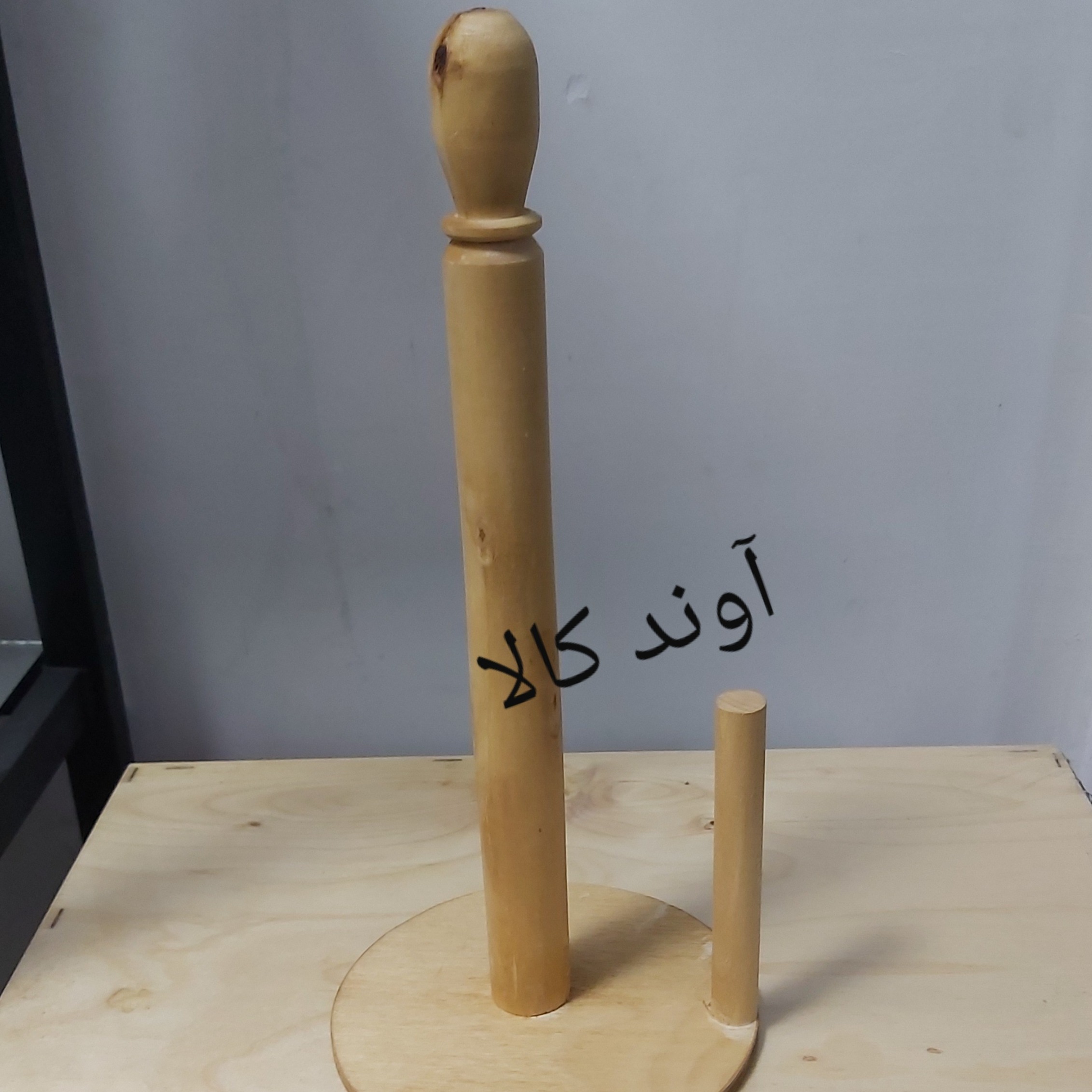 پایه دستمال رولی چوبی(بدون دستمال)مدل ایستاده یا رومیزی