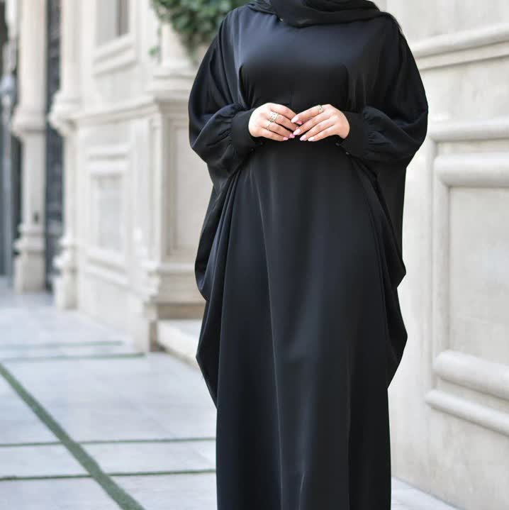 مانتو عبایی ساده کرپ ندای اماراتی