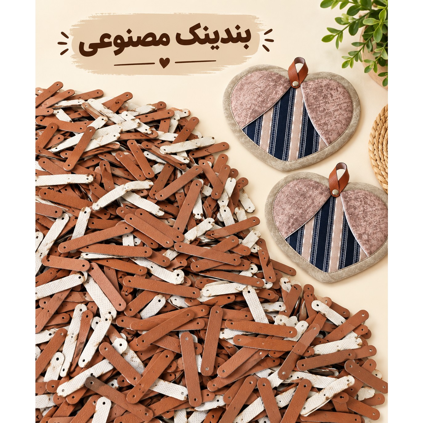بندینک چرم مصنوعی بسته 50 عددی