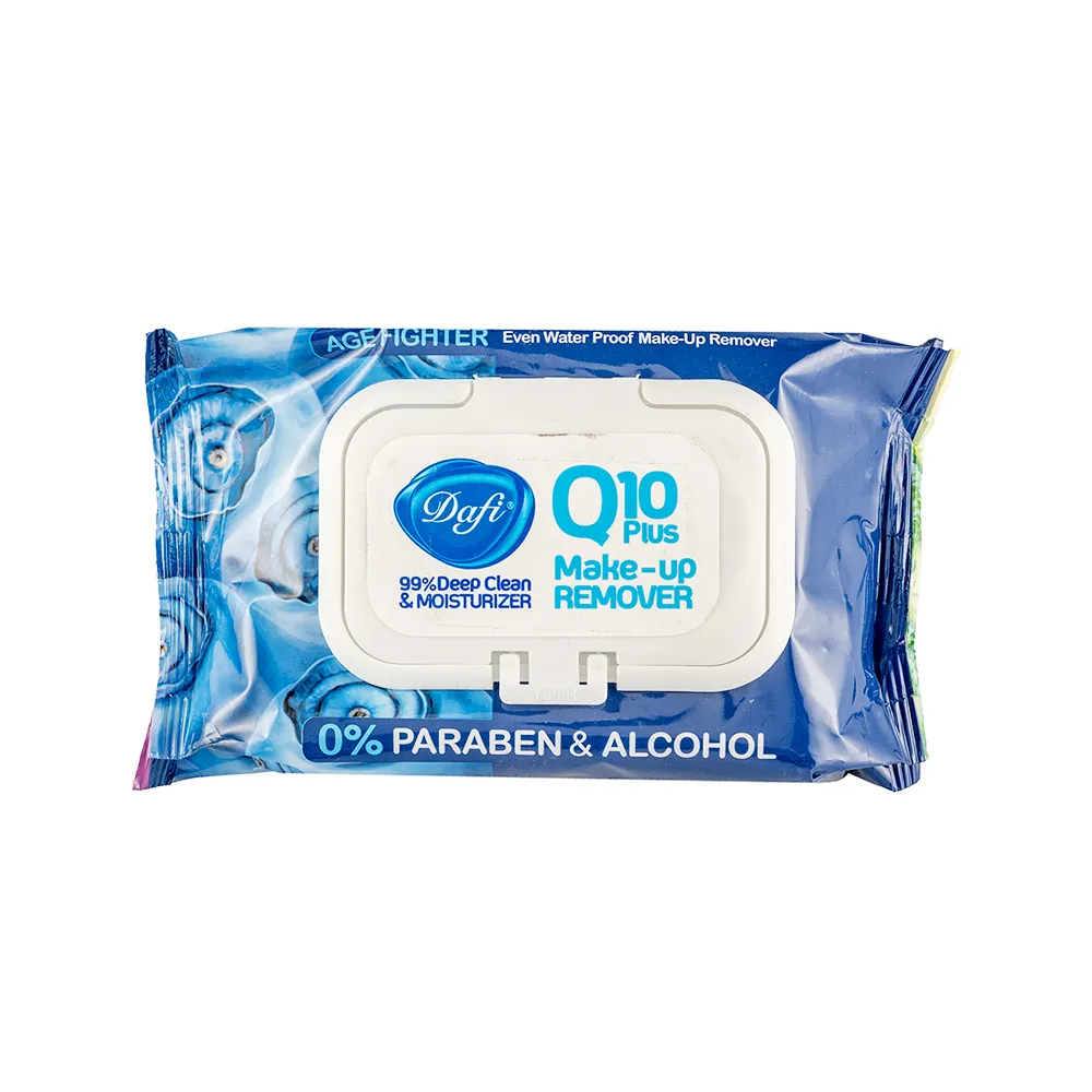 دستمال مرطوب پاک کننده آرایش دافی مدل Q10 طرح میوه 50 برگی (طرح رندوم) (پس کرایه)