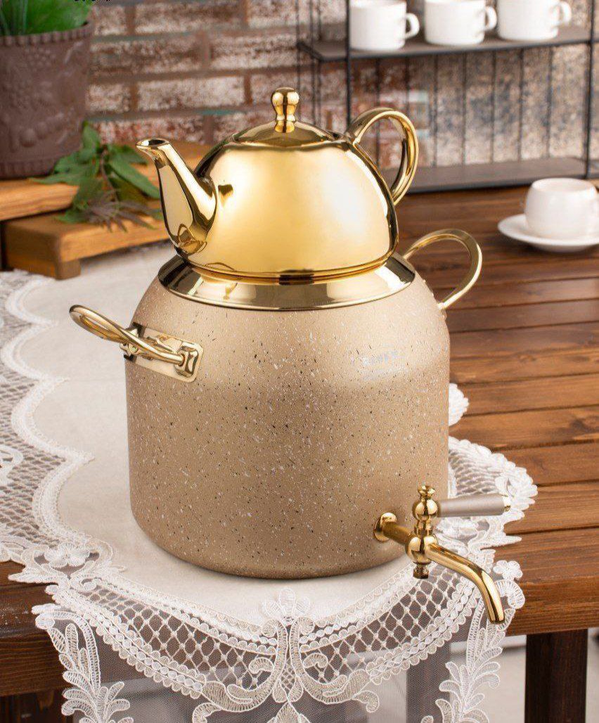 کتری و قوری RIVER ریور 6لیتر شیردار گرانیتی بژ کد 5845