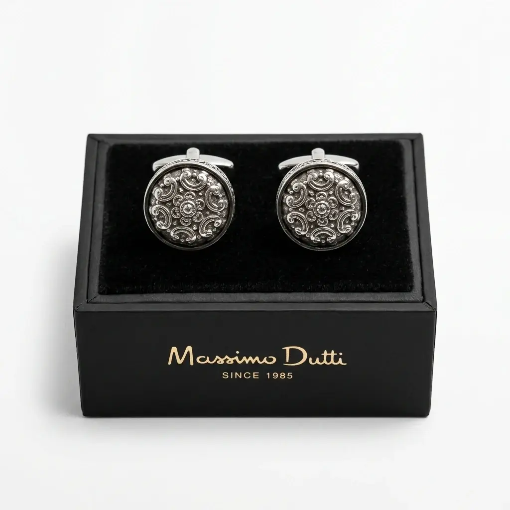 دکمه سردست لاکچری طرح کنده اسلیمی برند Massimo dutti