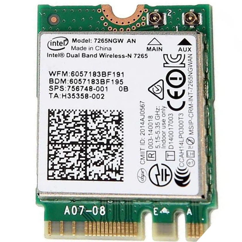 کارت وایرلس لپ تاپ Intel Dual Band Wireless-N 7265 NGW M.2