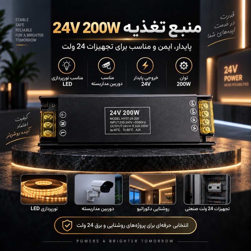 منبع تغذیه سوئیچینگ مدل 24V-200W