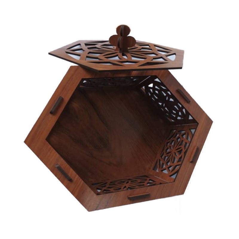 شکلات خوری چوب ارا مدل اسلیمی کد 7206