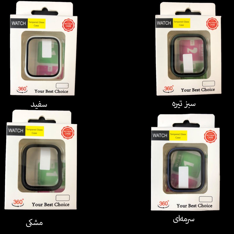 کاور مدل Tempered Glass Case مناسب برای اپل واچ سری 456SE سایز 44 میلی متری