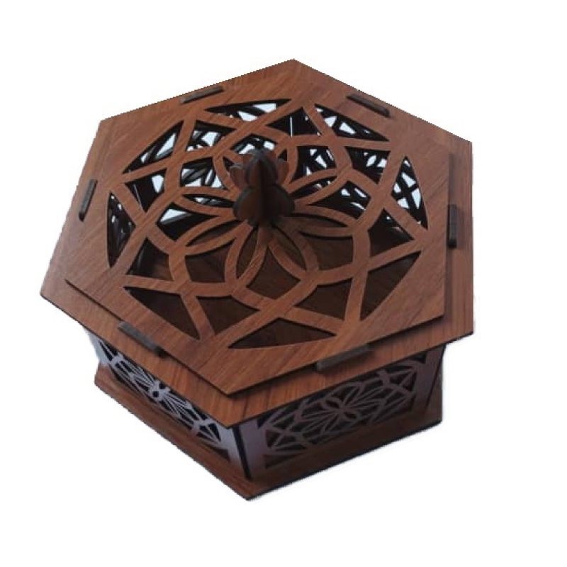 شکلات خوری چوب ارا مدل اسلیمی کد 7206