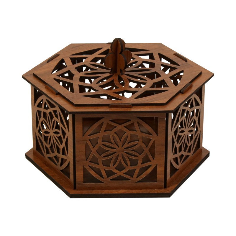 شکلات خوری چوب ارا مدل اسلیمی کد 7206