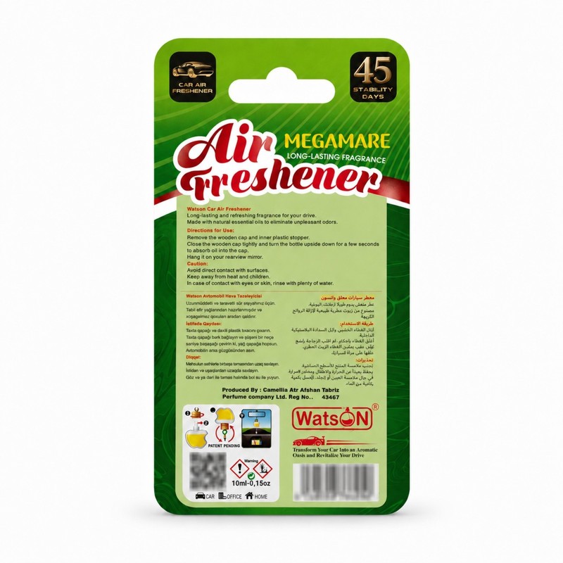 خوشبوکننده خودرو واتسون مدل M101 با رایحه ادکلن MEGAMARE حجم 10 میلیلیتر