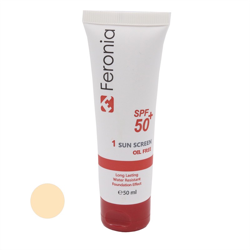 کرم ضد آفتاب رنگی فرونیا SPF50 مدل 1 مناسب پوست های چرب حجم 65 میلیلیتر