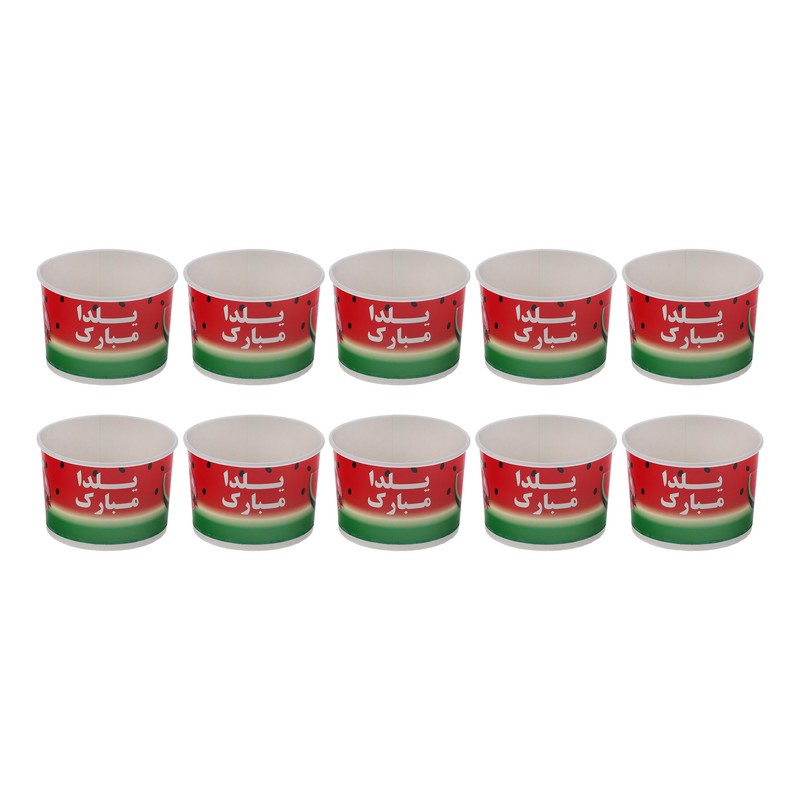 ظرف پاپ کورن طرح یلدا مدل انار مجموعه 10 عددی