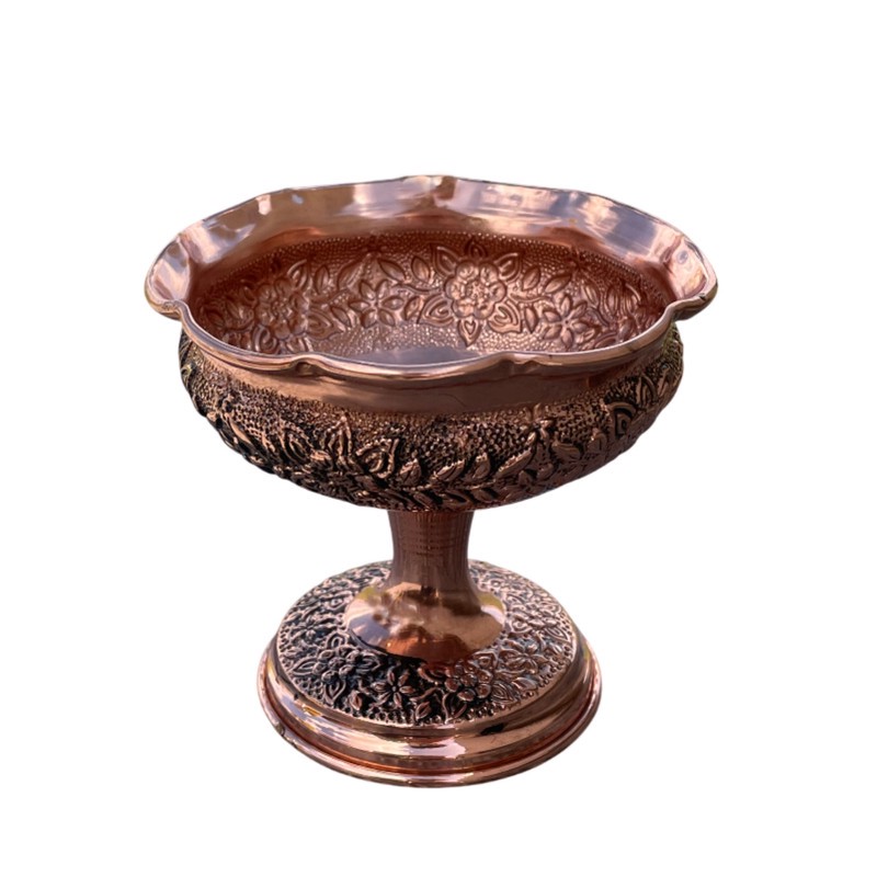 آجیل خوری قلمزنی مسی مدل تک پایه کد 078