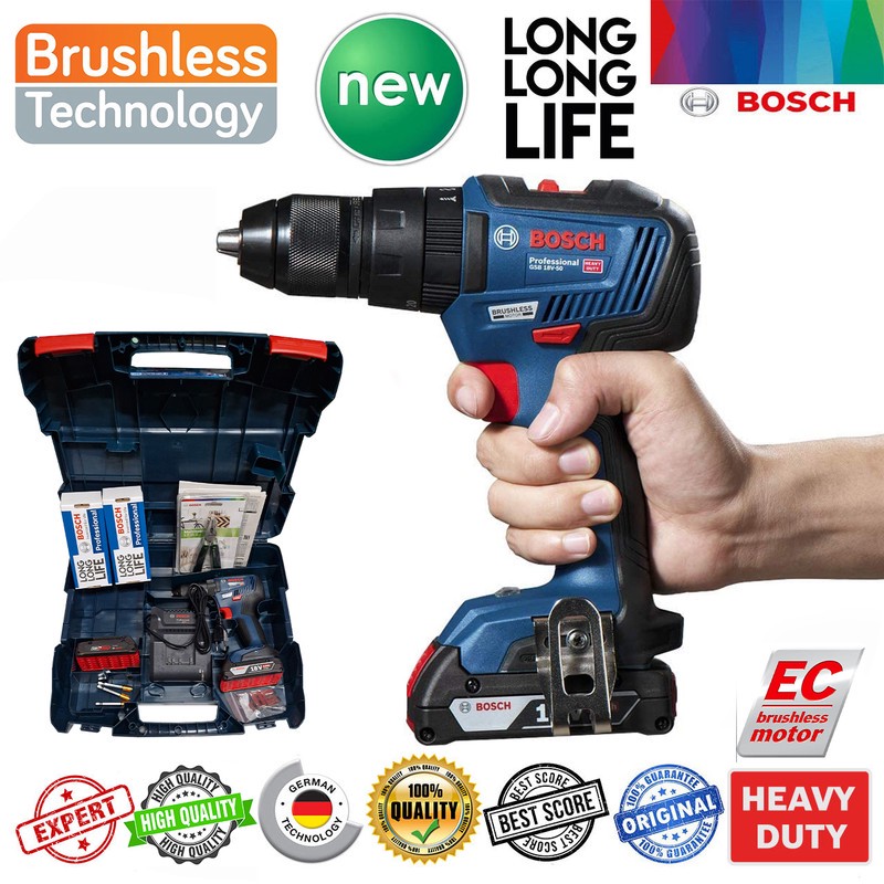 پیچ گوشتی شارژی چکشی بوش مدل GSB18V-50 Brushless