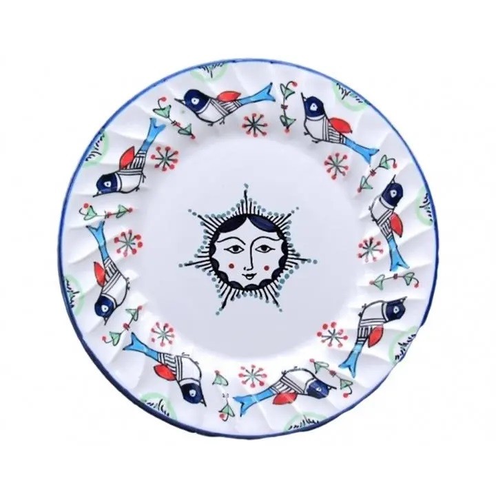 بشقاب میوه چینی میبد مروارید مدل مرغی خورشیدی کد M