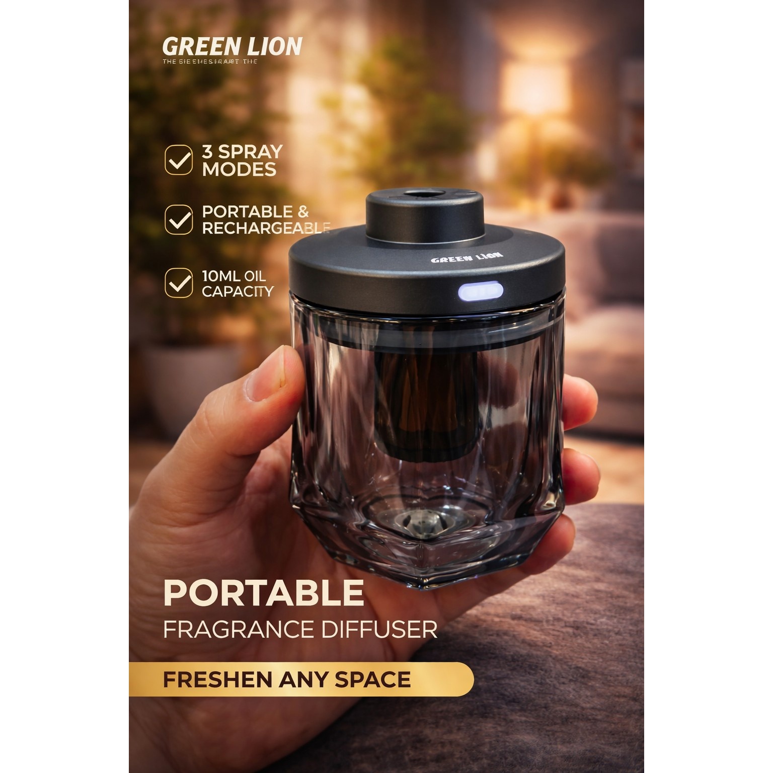 خوشبو کننده هوا گرین لاین مدل Crystal Fragrance Diffuserجدید