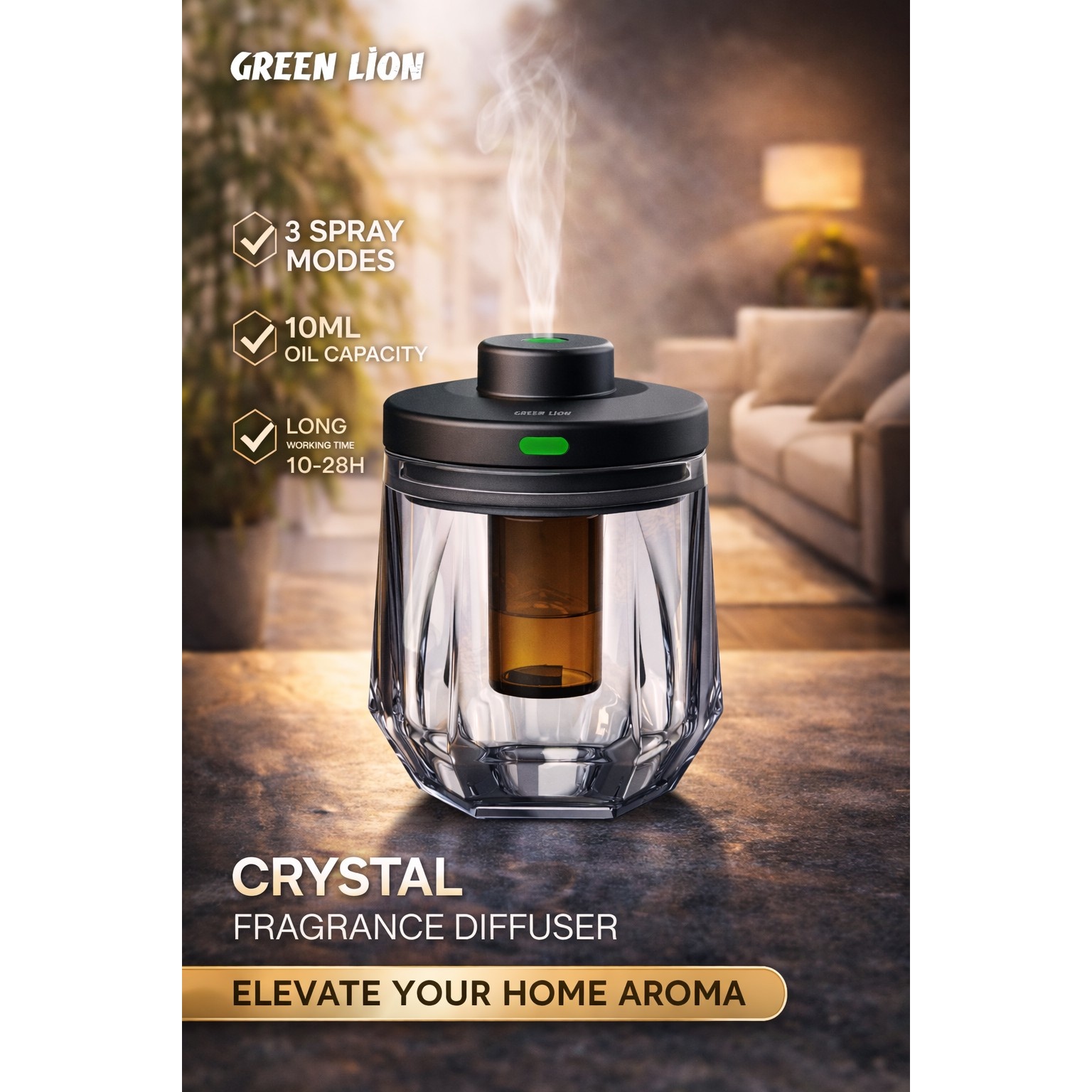 خوشبو کننده هوا گرین لاین مدل Crystal Fragrance Diffuserجدید