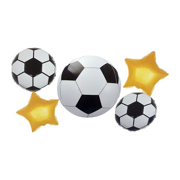 بادکنک فویلی مدل توپ فوتبال کد footbalB3 مجموعه 5 عددی