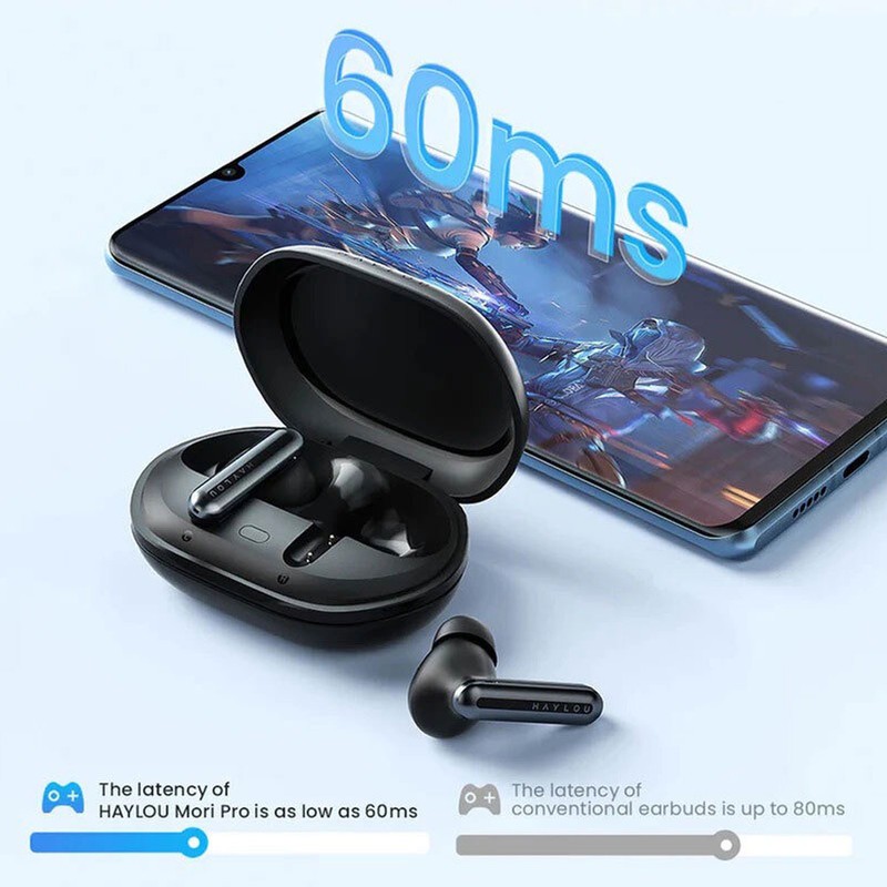 هدفون بلوتوثی هایلو مدل Mori Plus با نویز کنسلینگ فعال، 3 میکروفون در هر گوشی، فناوری Anti-wind Noise، فرمان لمسی و م...
