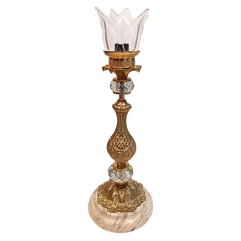 شمعدان برنجی مدل امپراتور کد S-4294 بسته دو عددی