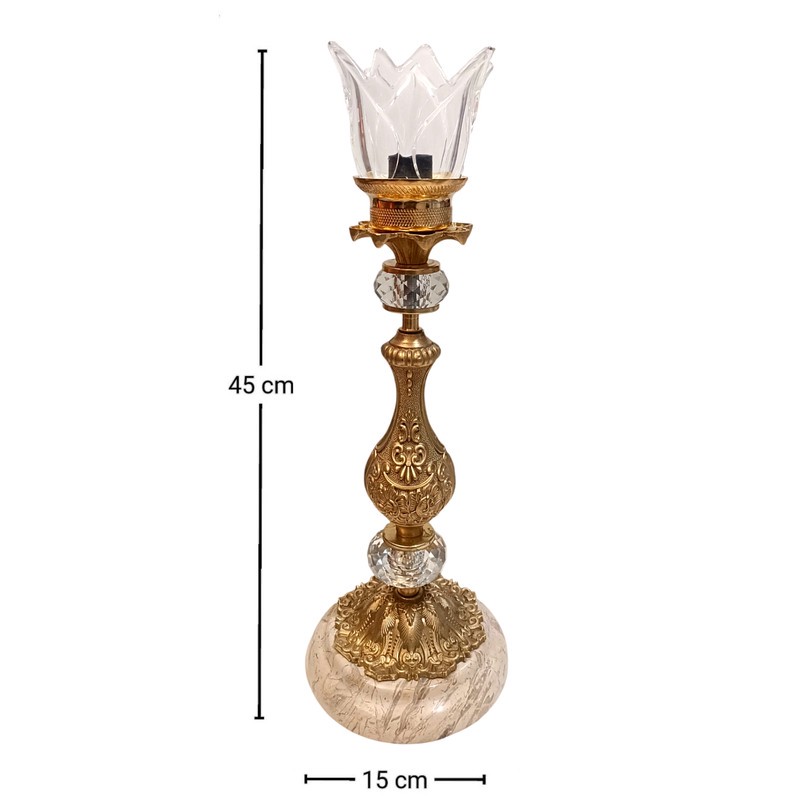 شمعدان برنجی مدل امپراتور کد S-4294 بسته دو عددی