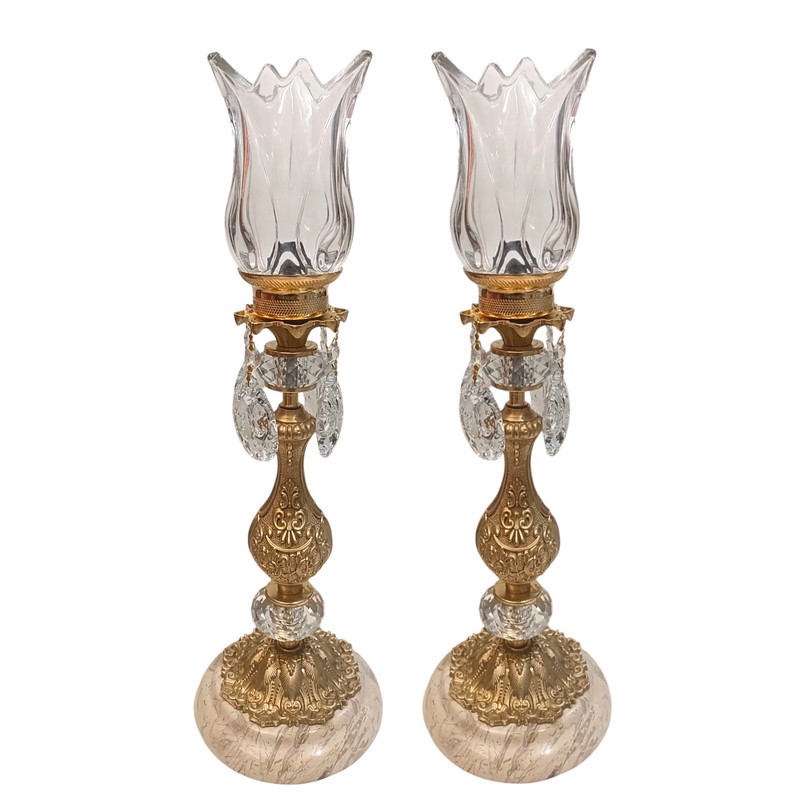 شمعدان برنجی مدل امپراتور کد S-4296 بسته دو عددی