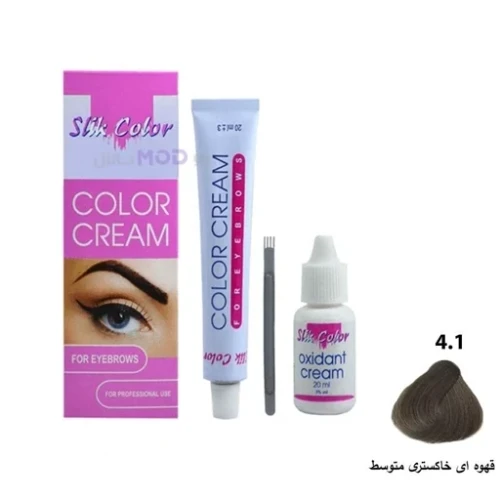 پک رنگ ابرو سلیک کالر شماره 4 1 قهوه ای خاکستری متوسط