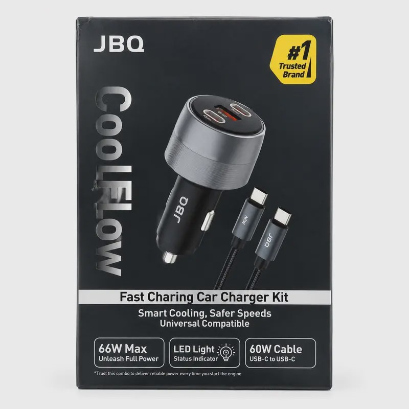 شارژر فندکی JBQ C82339A سه پورت PD 66 وات کد Z11-140741