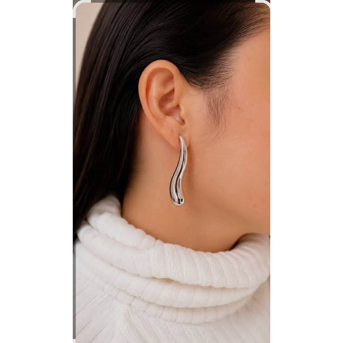 گوشواره اشک آبکاری نقره
