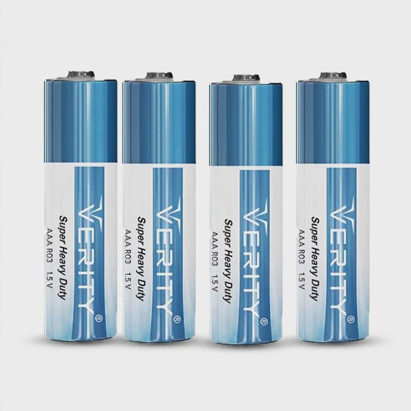 باتری نیم قلمی وریتی مدل Super Heavy Duty بسته 4 عددی، با تکنولوژی نیکل-کادمیوم، ولتاژ 1.5 ولت و ماندگاری طولانیجدید