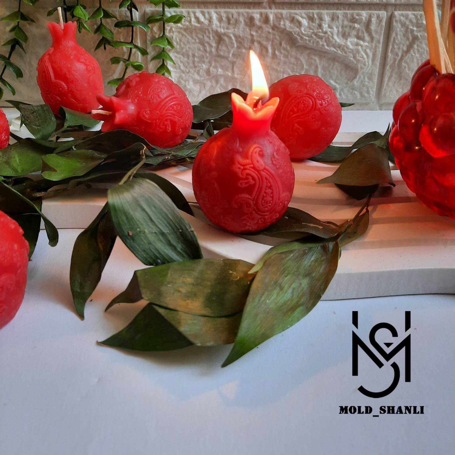 قالب سیلیکونی انار ترمه 6 سانت برای شمع سازی و رزین