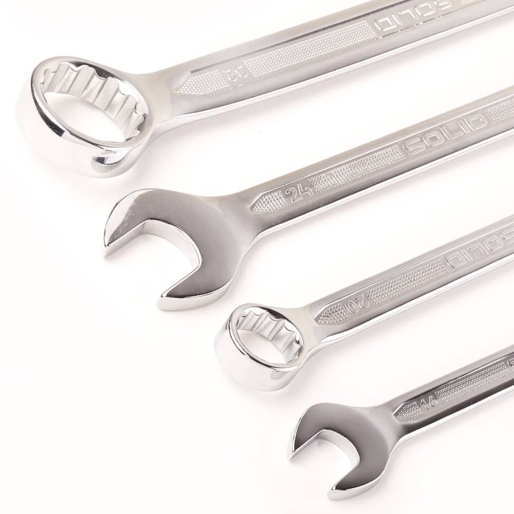 سری آچار یکسر تخت یکسر رینگ 12 عددی برند سولید SOLID سایز 22 - 8 میلی مترجدید
