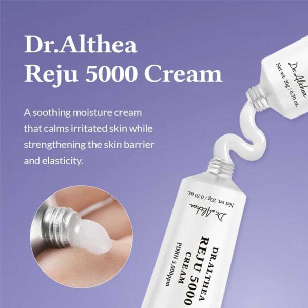 کرم ترمیم کننده جوانساز و تسکین دهنده پوست PDRN دکتر التیا Dr Althea مدل PDRN Reju 5000 Cream حجم 20mlجدید