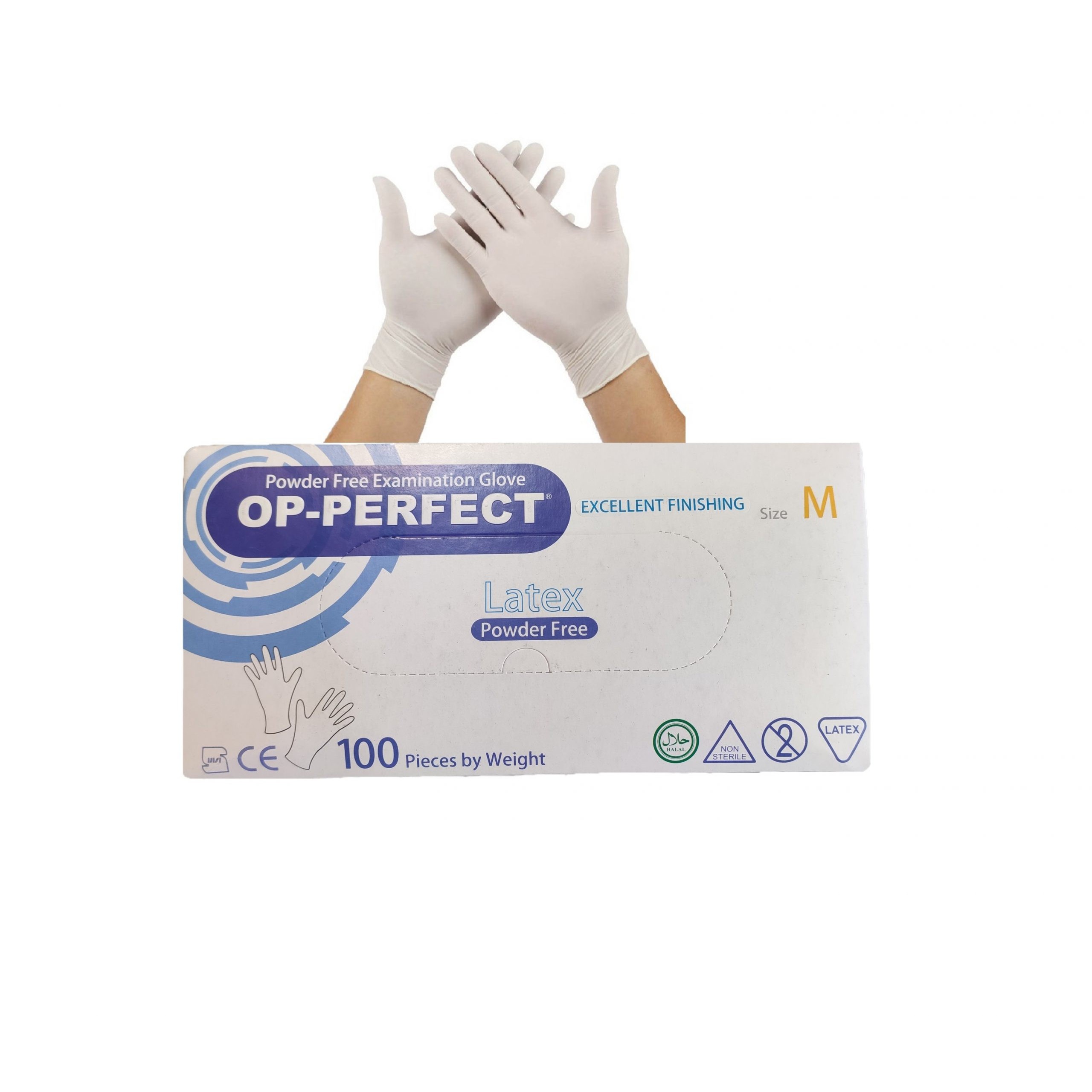 دستکش لاتکس بدون پودر حریر OP-Perfect هر سه سایزجدید