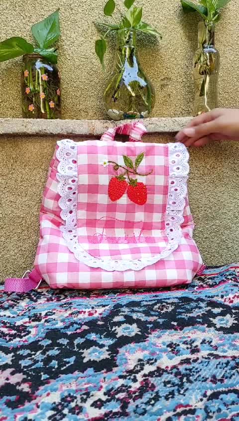 کوله پشتی دخترانه پینترستی آلبالو