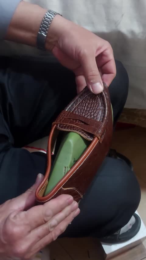 کفش زنانه چرم طبیعی طرح ماری قهوه ای سوخته