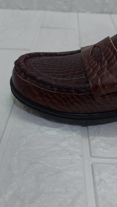 کفش زنانه چرم طبیعی طرح ماری قهوه ای سوخته