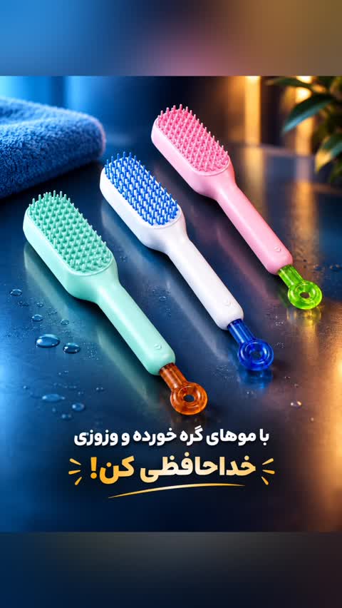 برس مو جادویی دندانه جمع شونده - گره بازکن و تمیزشونده Magic Hair Brush