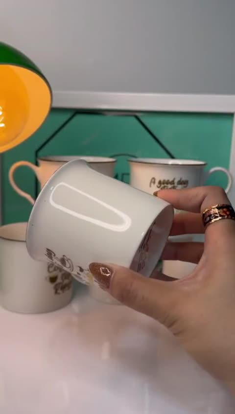 ماگ سرامیکی کافی نوشته طلا کد 001534