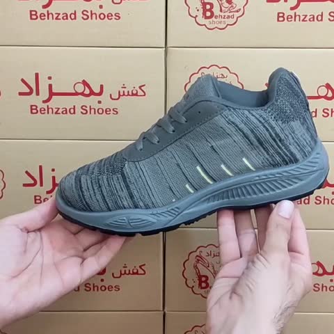 حراج کتونی بافتی زنانه دخترانه سایز 37 تا 40 کفی طبی رنگ طوسی سیر زیره پیو تزریق لژ 3 سانتی رویه بافت خارجی 