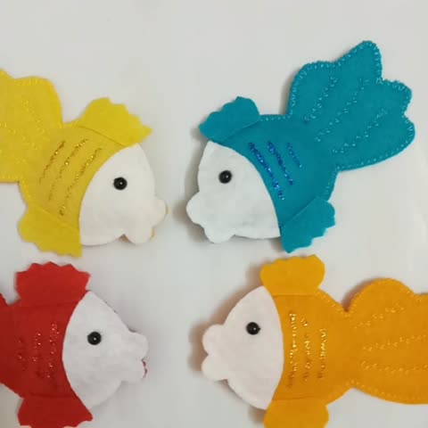 مگنت قشنگ ماهی نمدی در رنگ های مختلف