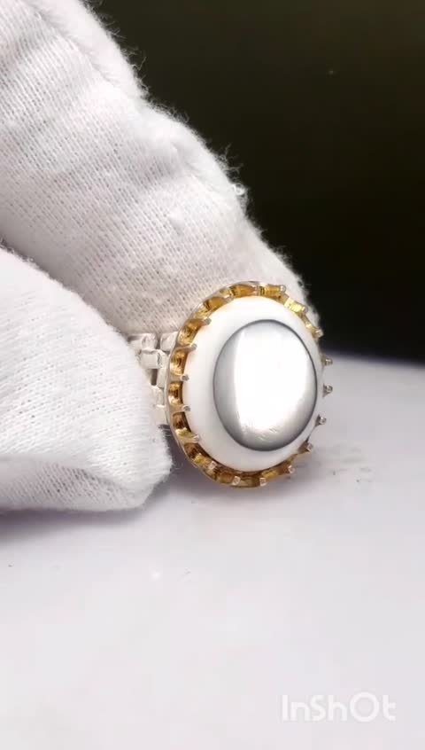 نگین مشابه باباقوری تک چشم با رکاب نقره مردانه. 