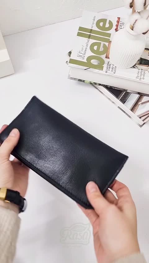 کیف پول کتی چرم طبیعی دستساز