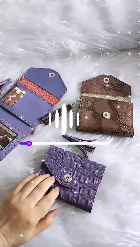 کیف پول چرمی دست دوز دخترانه 