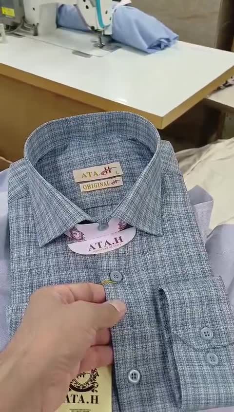 پیراهن مردانه چهارخونه فیروزه ای خاص درجه عالی کد 20