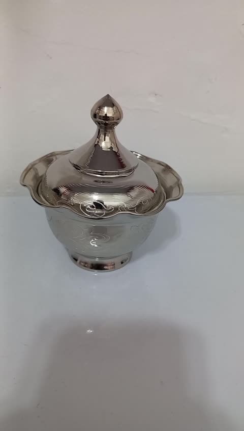 قندان گنبدی کروم شده مدل طرح دار زنجان زیبا و خاص 