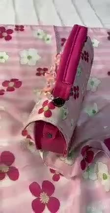 ست کیف و روسری دخترانه طرح گلدار صورتی mo598 