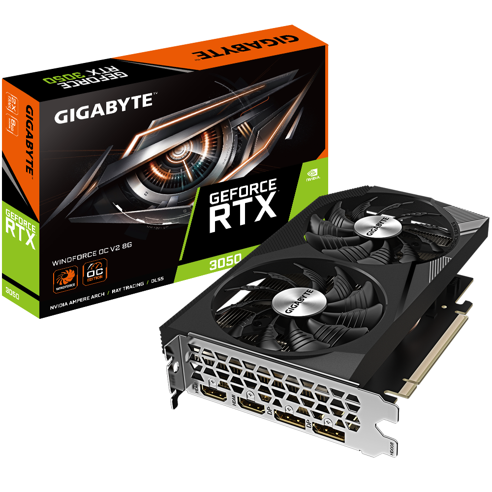 کارت گرافیک گیگابایت مدل GeForce RTX 3050 WINDFORCE OC V2 8G