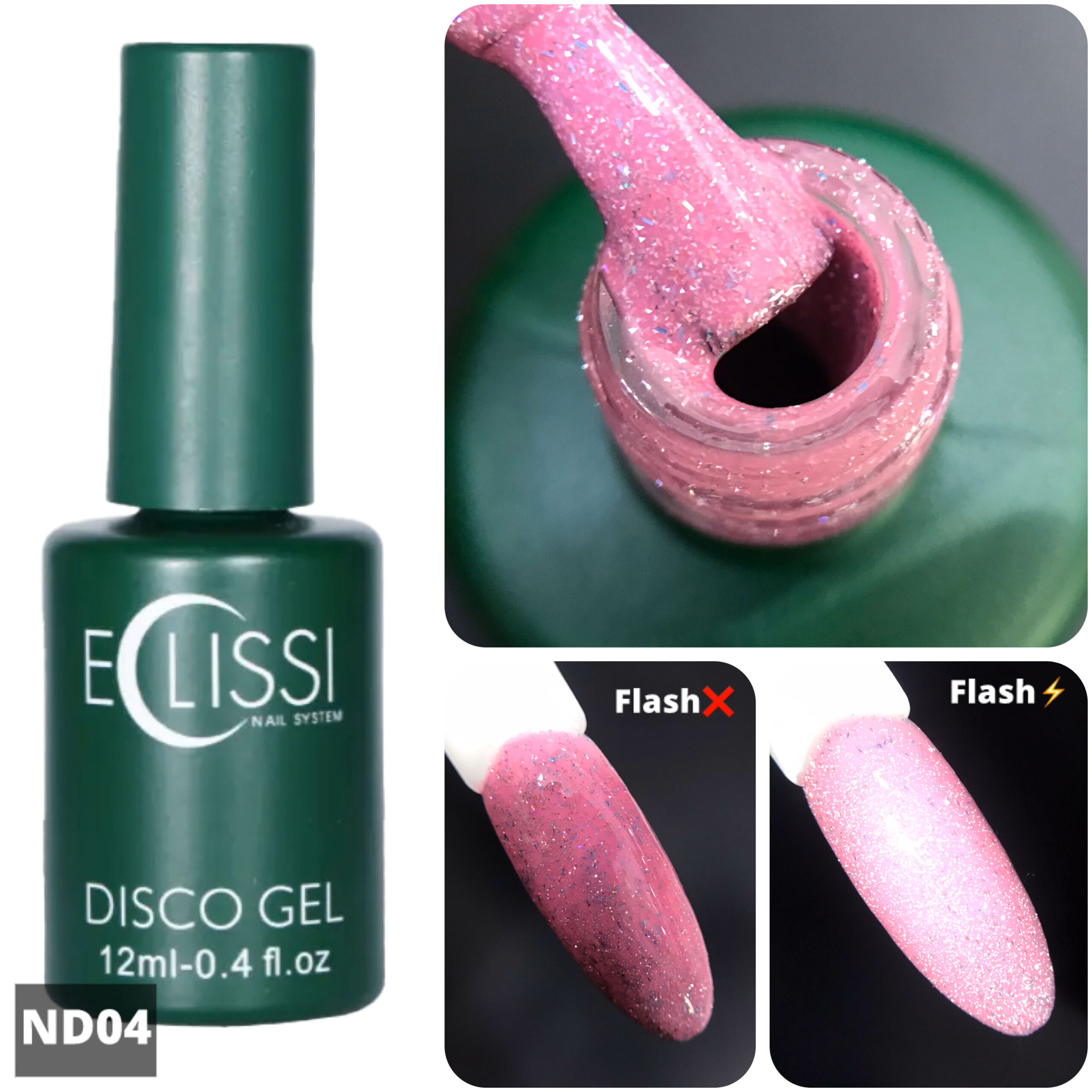 دیسکو ژل نئونی ناخن ECLISSI اکلیسی 12 میل کد ND04